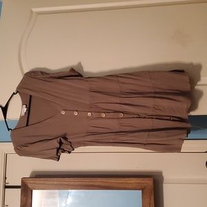 Womens Large Hunter Green Baby Doll Layered Dress